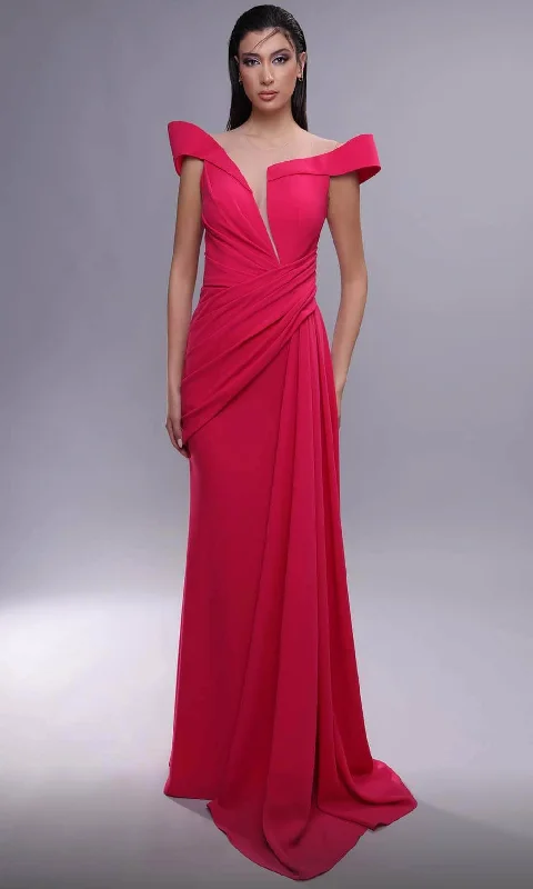 Best Seller MNM Couture K4093 - Plunging Off Shoulder Evening Dress