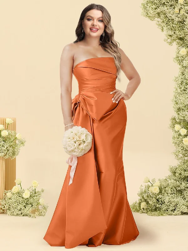 Final Clearance A-Line/Princess Off-the-Shoulder Floor-Length Plus Size Bridesmaid Dresses With Bowknot Sash Final Clearance A-Line/Princess Off-the-Shoulder Floor-Length Plus Size Bridesmaid Dresses With Bowknot Sash