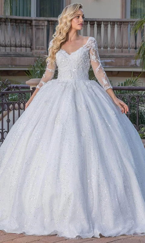Year-End Sale Dancing Queen 0185 - V-Neck Bead Embellished Ballgown