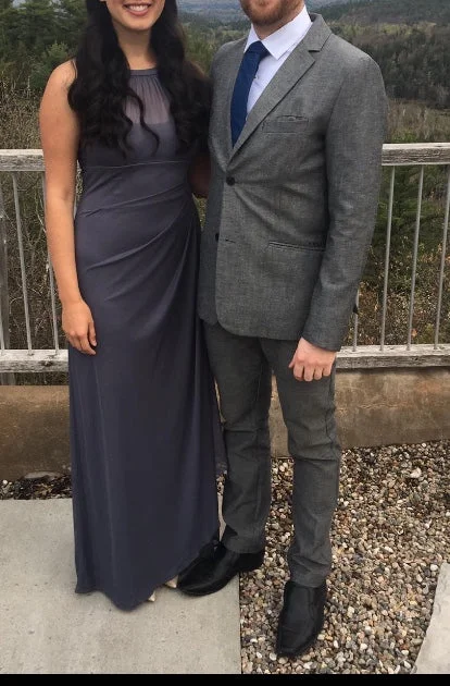 Can't Miss David's Bridal long mesh illusion neckline