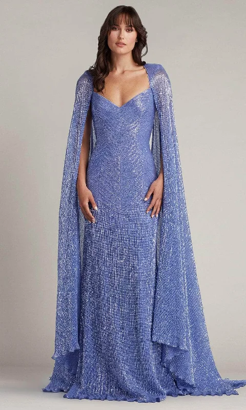 Last Chance Tadashi Shoji CDM24020L - Isilay Sweetheart Sequin Cape Sleeve Gown