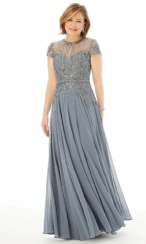 Weekend Deal MGNY By Mori Lee - 72221 Cap Sleeve Embroidered Prom Gown