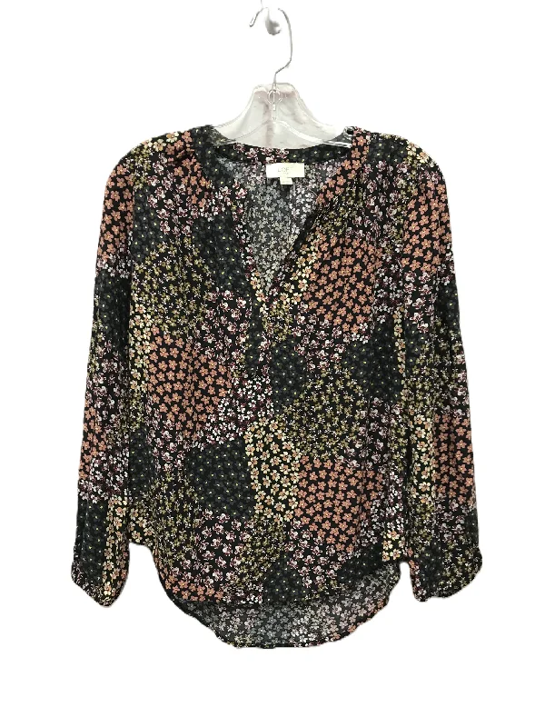 YEAR-End Clearance Black Top Long Sleeve By Loft, Size: Xs