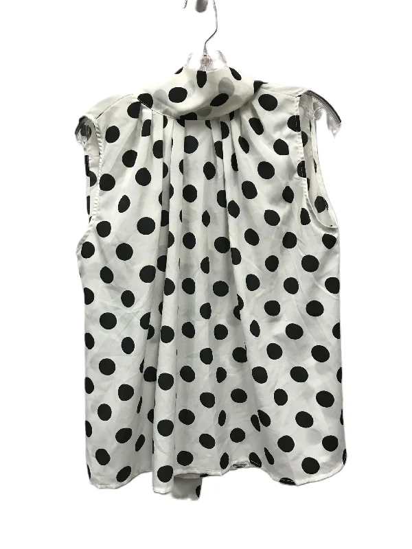 Daily Deals Black Top Sleeveless By polka dot , Size: 3x
