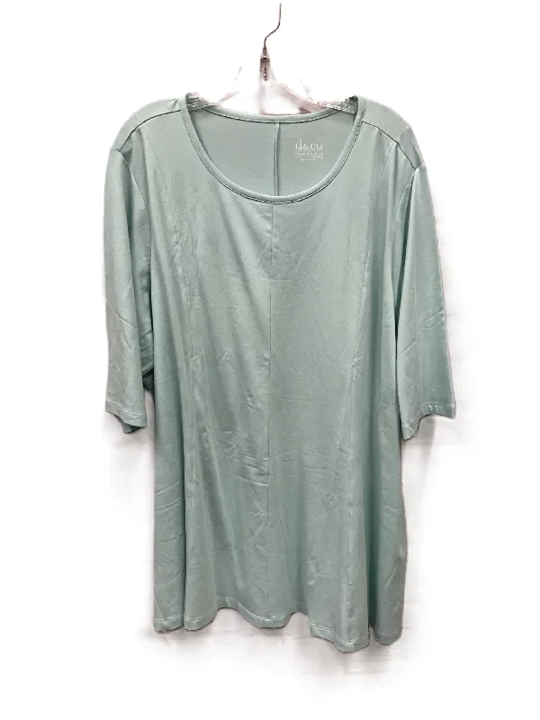 Huge Discounts Blue Top Short Sleeve Basic By Denim And Co Qvc, Size: 3x