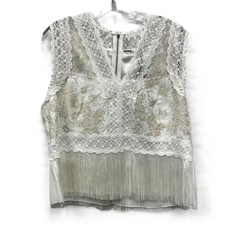 Members Only Cream & White Top Sleeveless By Elie Tahari, Size: Xl