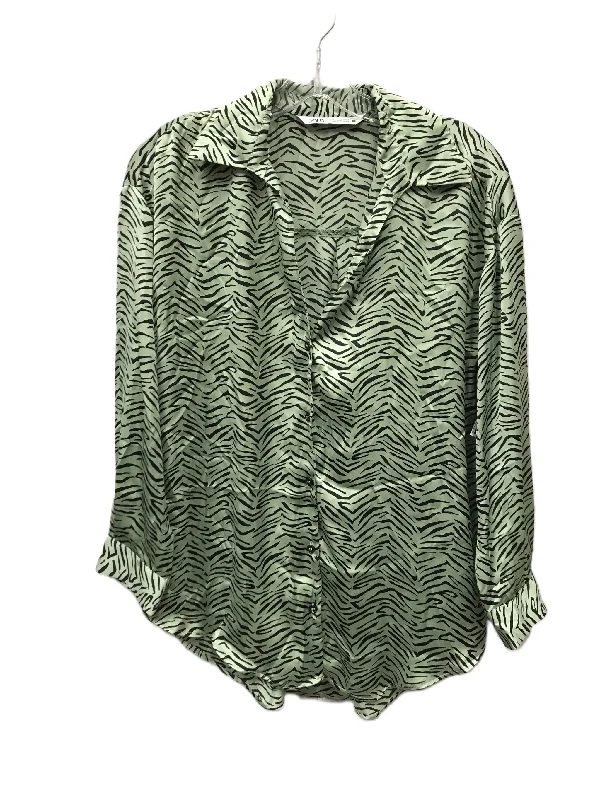 Deep Discounts Green Top Long Sleeve By Zara, Size: Xs
