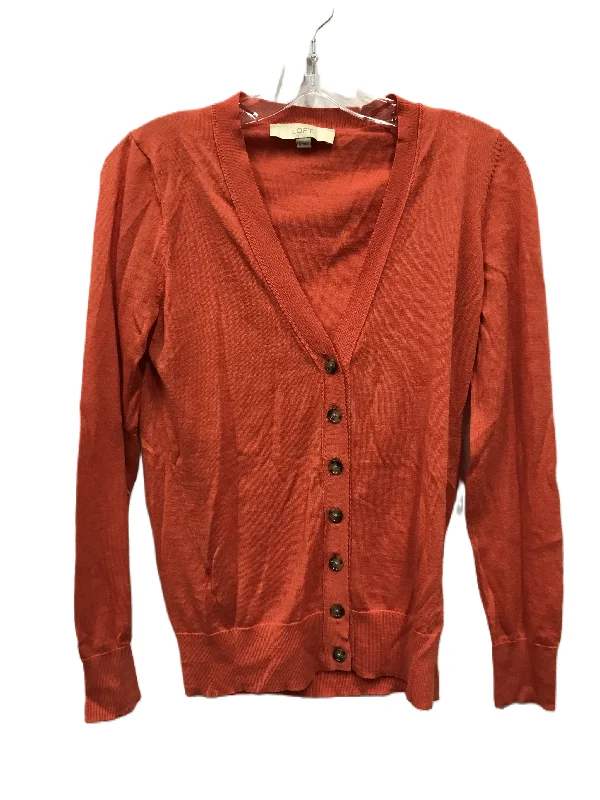 Savings Alert Orange Cardigan By Loft, Size: S