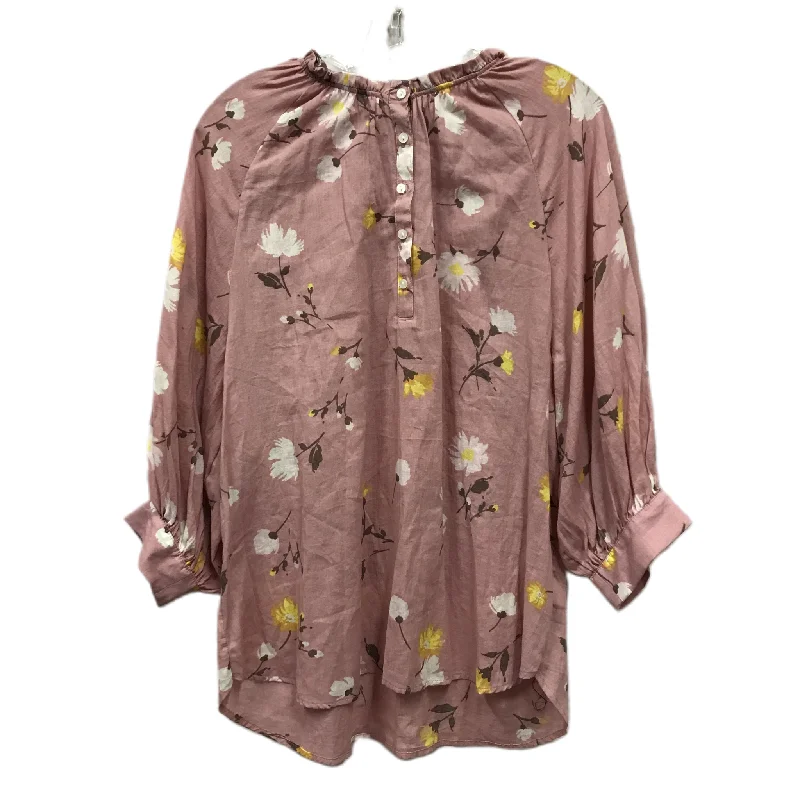 Instant Discount Pink Top Long Sleeve By Ana, Size: 1x