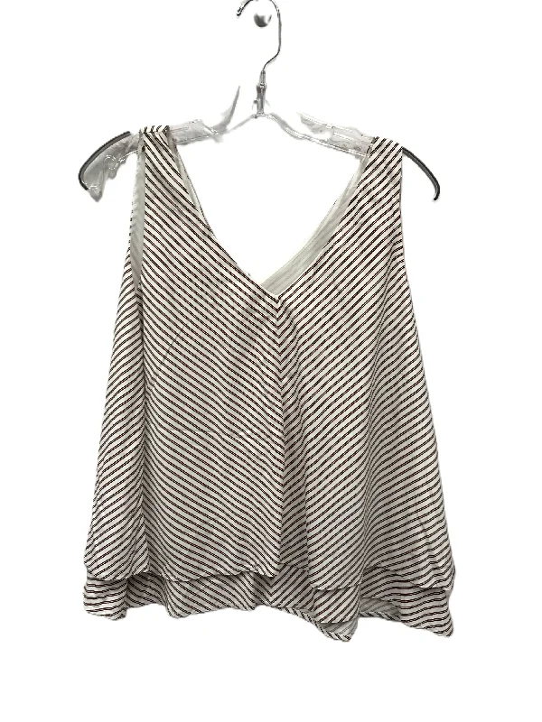 Super Bargain Red & White Top Sleeveless By Loft, Size: S