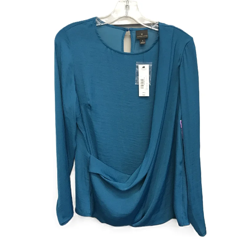 Now or Never Teal Top Long Sleeve By Worthington, Size: S