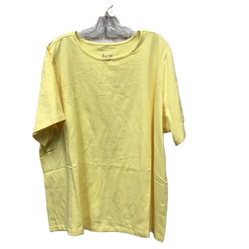 New Deals Yellow Top Short Sleeve Basic By Denim And Co Qvc, Size: 3x