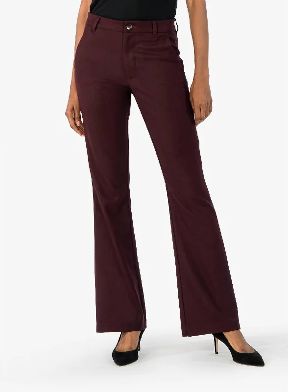 Ana High Rise Flare Trouser In Raisin