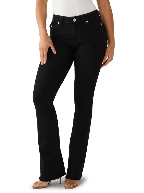 Weekend Deal Becca Womens Mid-Rise Raw Hem Bootcut Jeans
