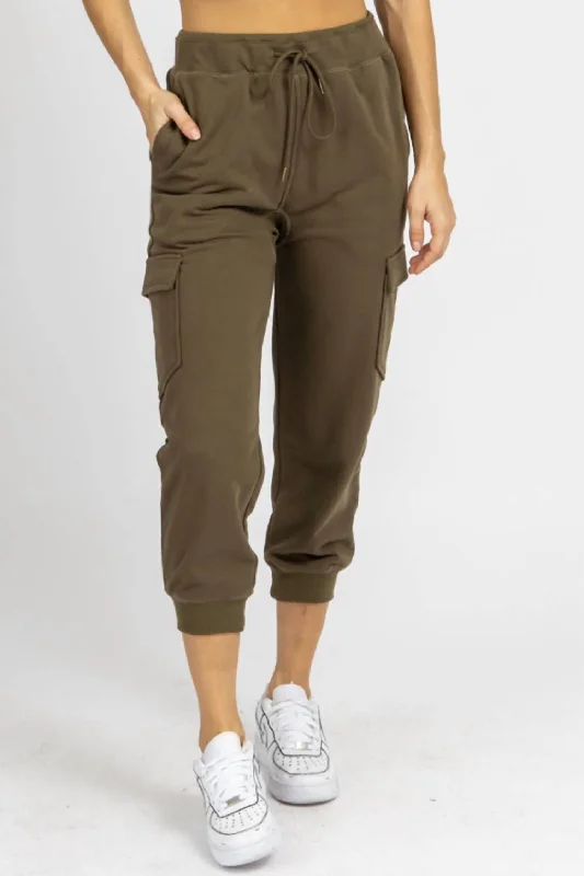 Cargo Relaxed Joggers In Olive