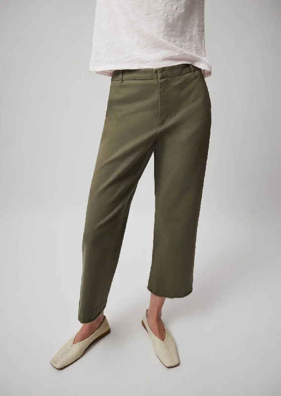 Cotton Twill Boyfriend Pant In Army