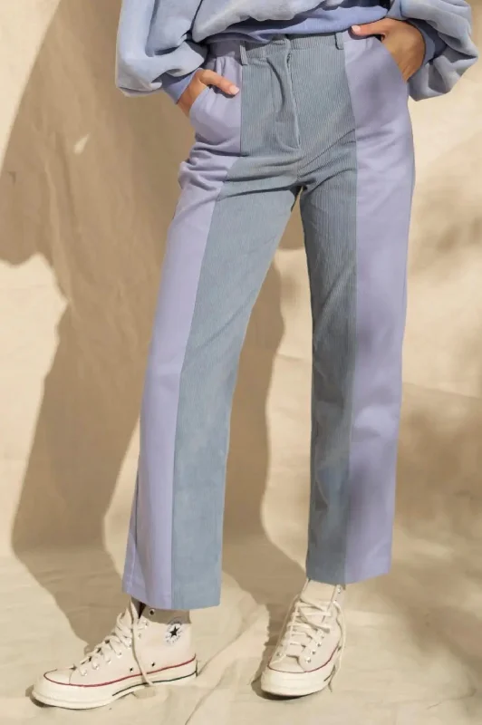 Danielle Split Panel Pants In Blue