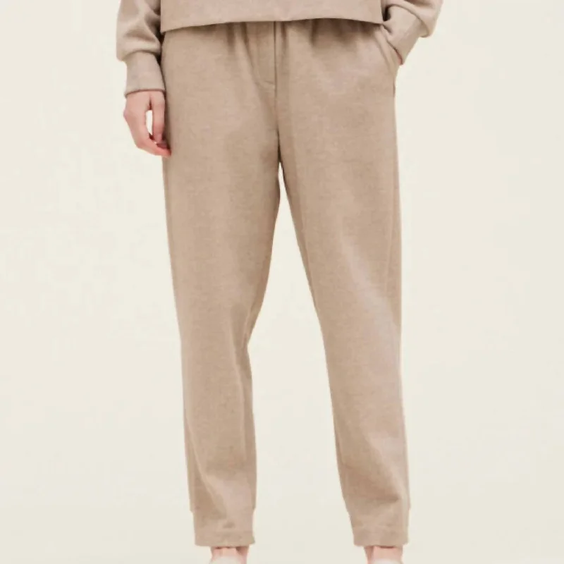 Felt Pants In Beige