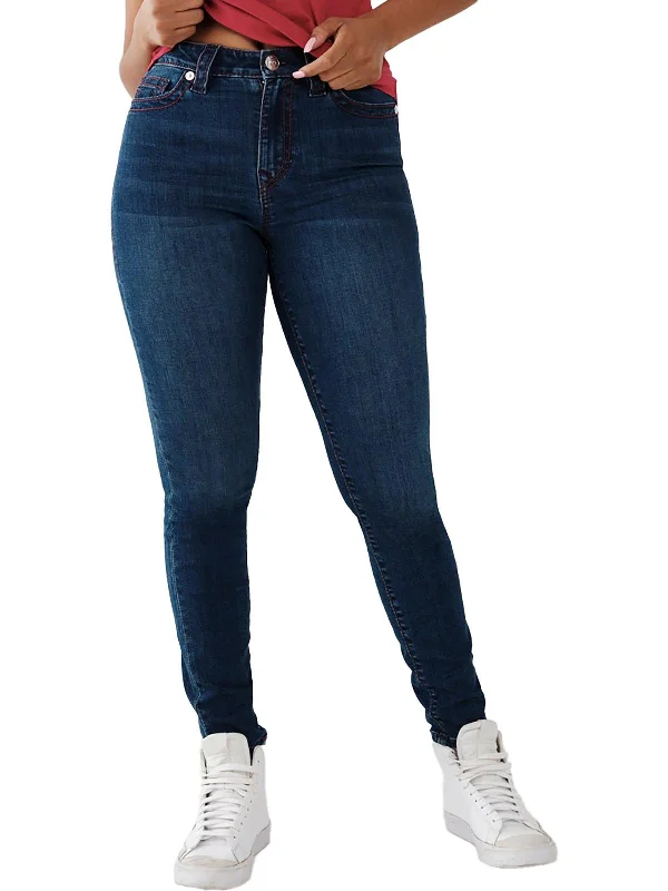 Stock Clearance Halle Womens High Rise Dark Wash Skinny Jeans