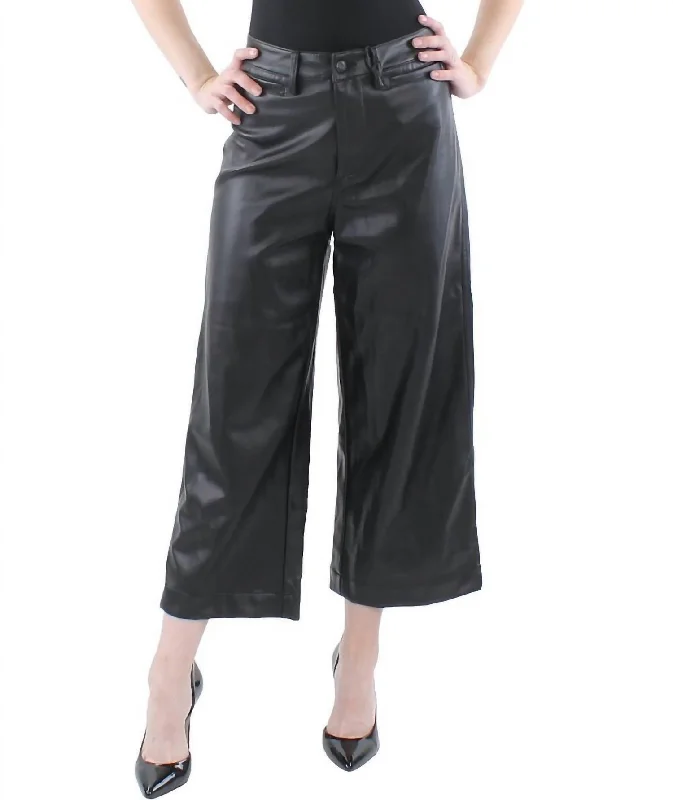 High Rise Clean Wide Vegan Pant In Black