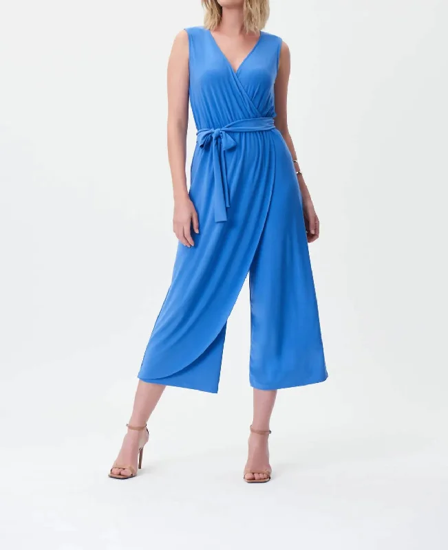 Iris Belted Jumpsuit In Blue