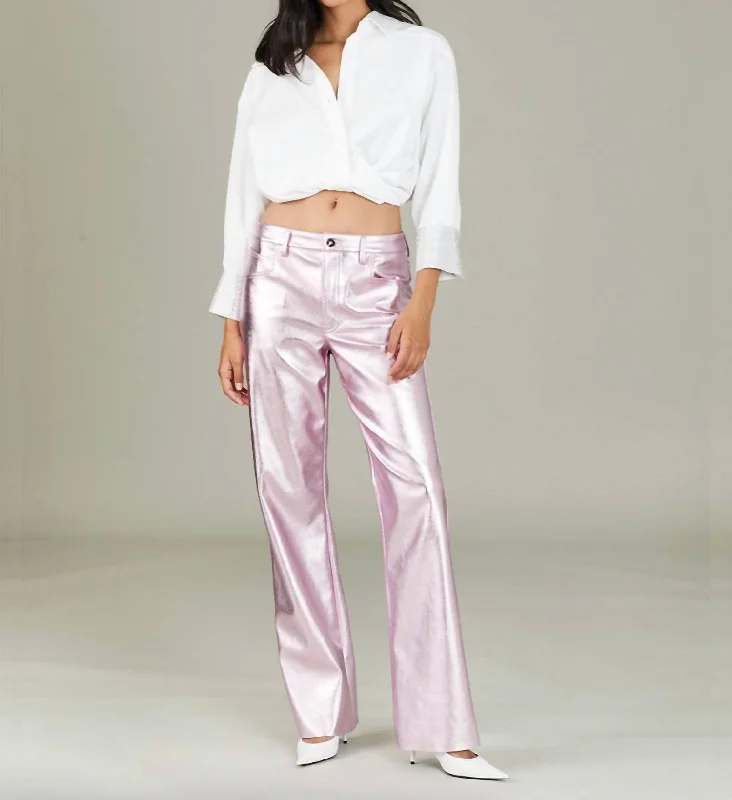 Jay Pant In Pink Metallic