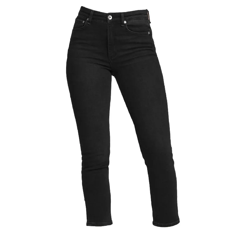 Nina High Rise Ankle Cigarette Highland Jeans In Black