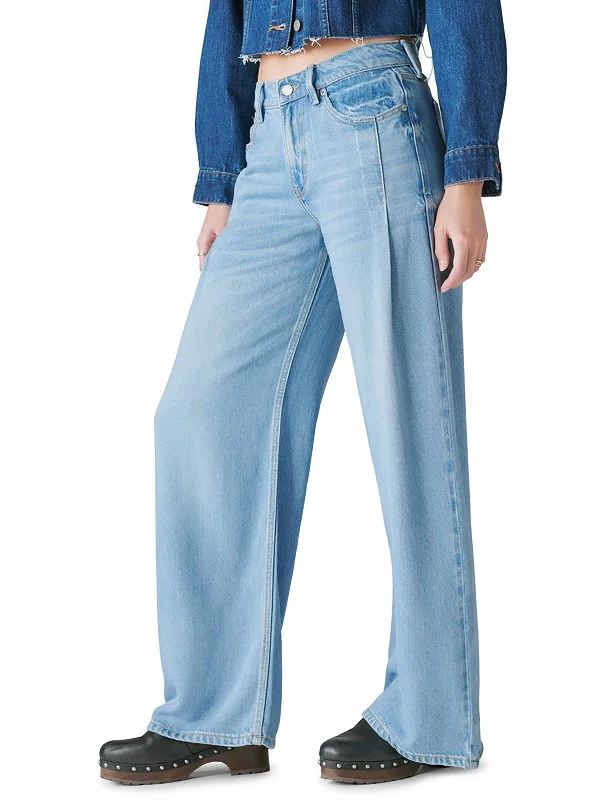 Womens Palazzo Light Wash Wide Leg Jeans