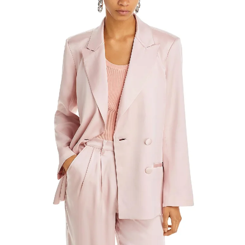 Anine Bing Womens Donne Silk Office Two-Button Blazer