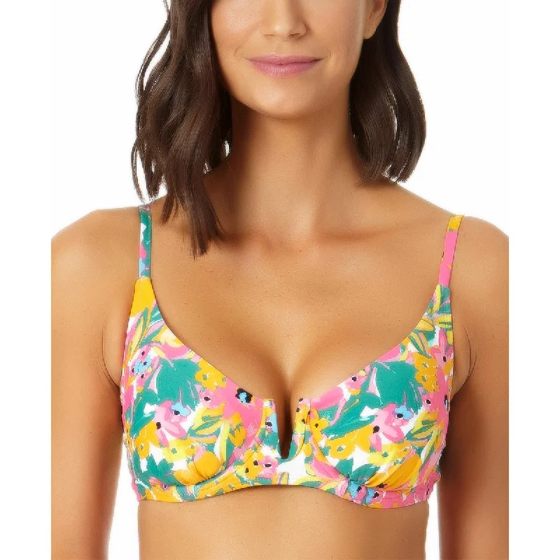 Anne Cole Womens Floral Print Underwire Bikini Swim top