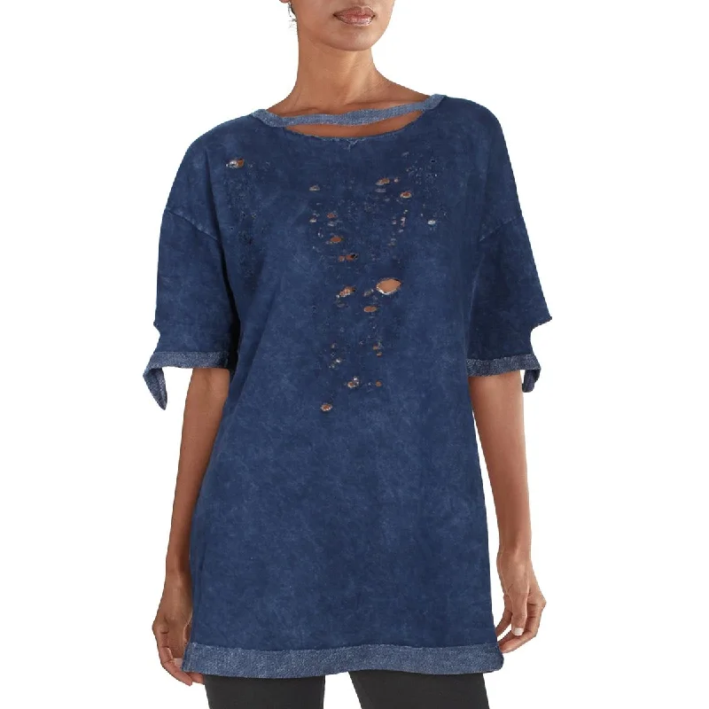 Anthropologie Maronie Womens Cut-Out Oversized Pullover Top