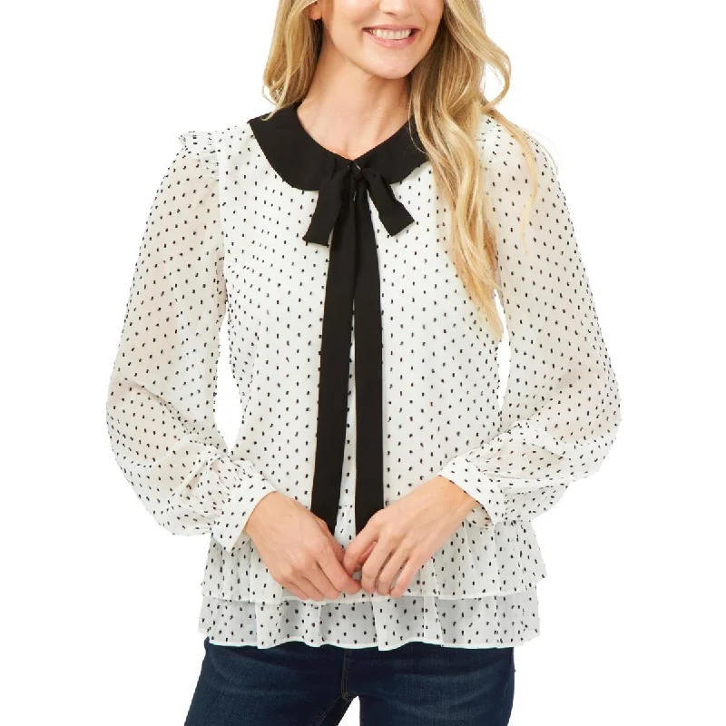 CeCe Womens Chiffon Office Blouse