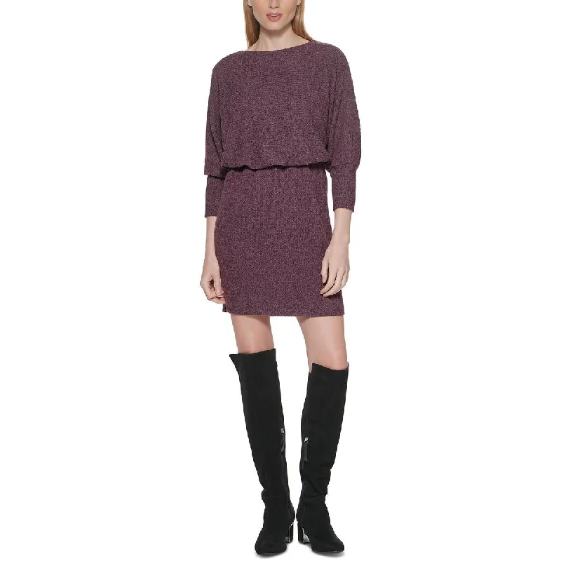 Jessica Howard Womens Blouson Mini Sweaterdress