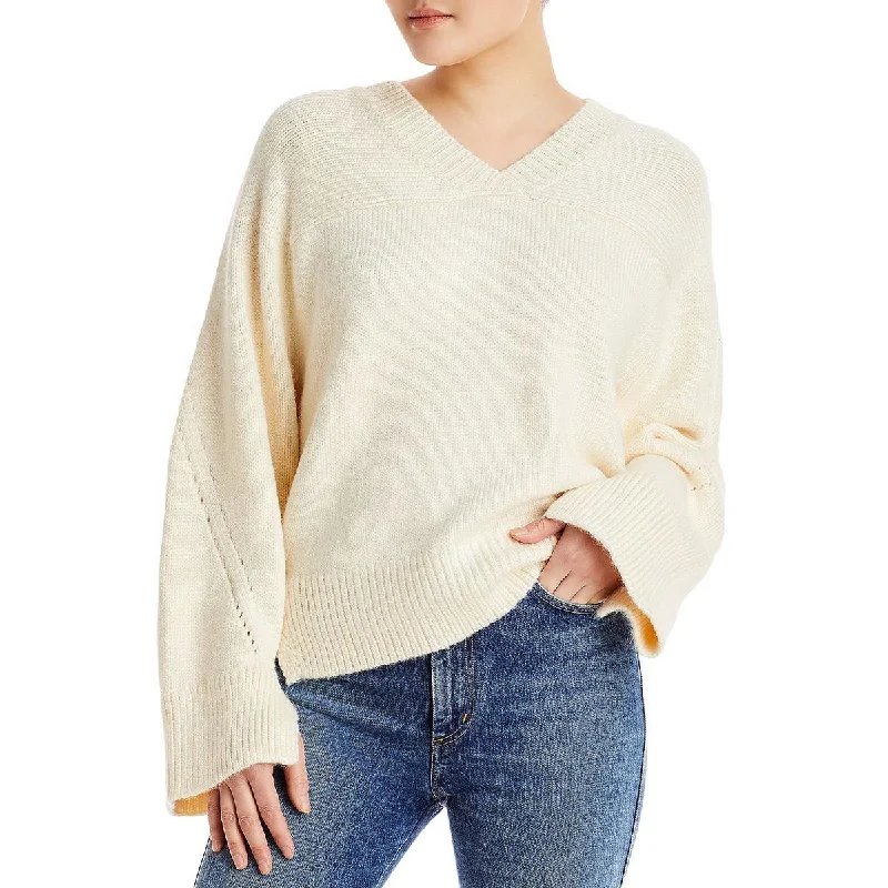 Lafayette 148 New York Womens Silk Ribbed Knit Pullover Sweater