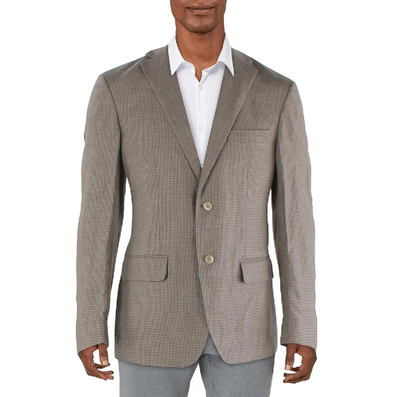 Lauren Ralph Lauren Mens Linen Houndstooth Suit Jacket