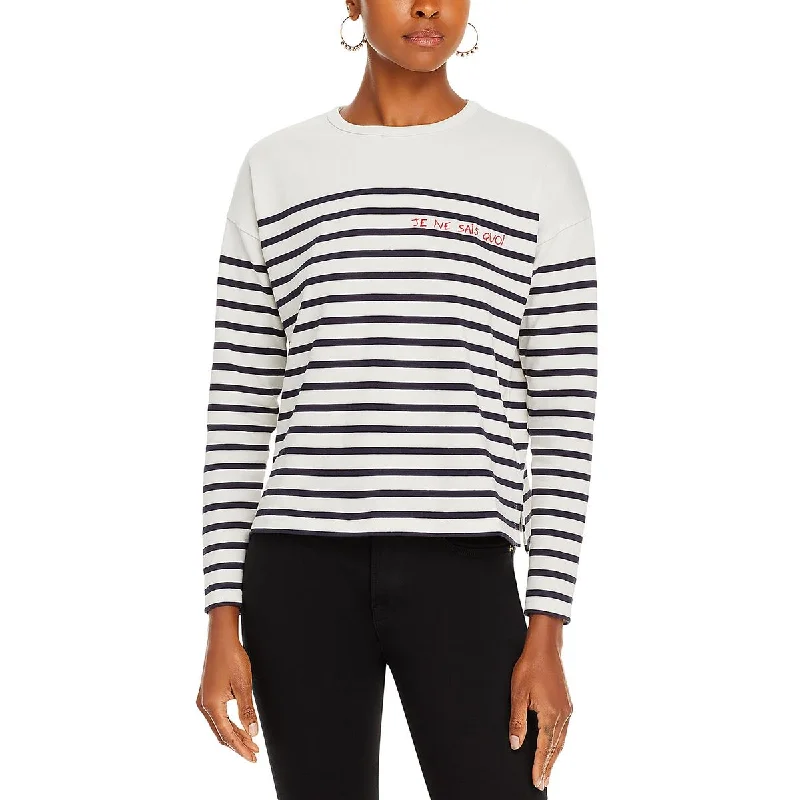 Maison Labiche Womens Cotton Striped Pullover Top