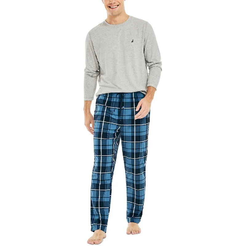 Nautica Sleepwear Mens Plaid Cozy Sleep Pant