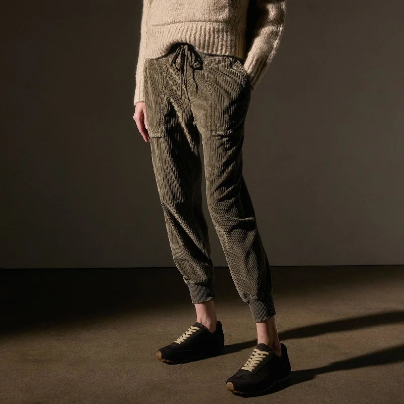 Members Only Corduroy Mixed Media Pant - Army Green Pigment