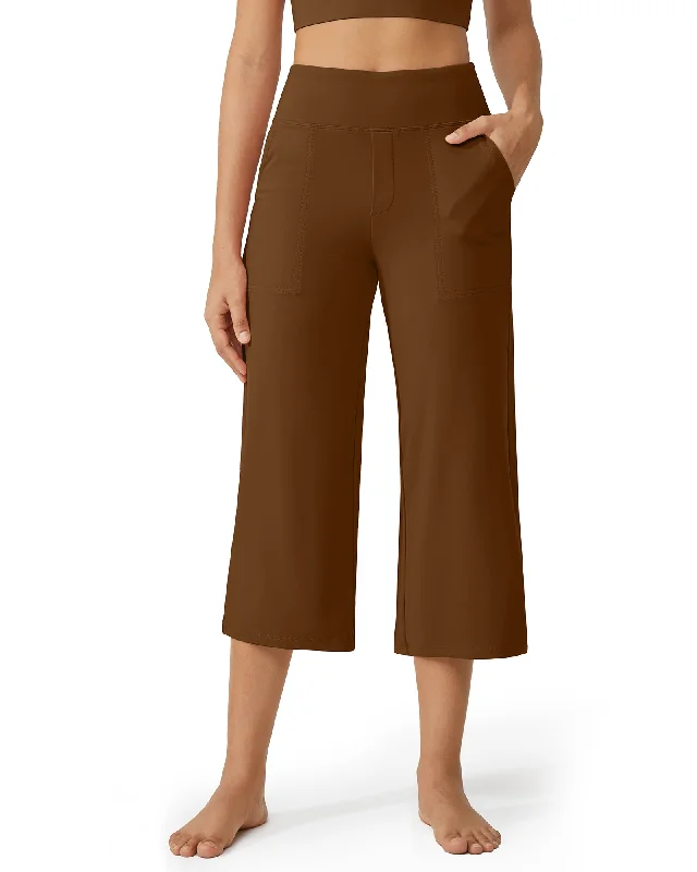 Early Access Wide Leg High-Waist Multiple Casual Capri Pants
