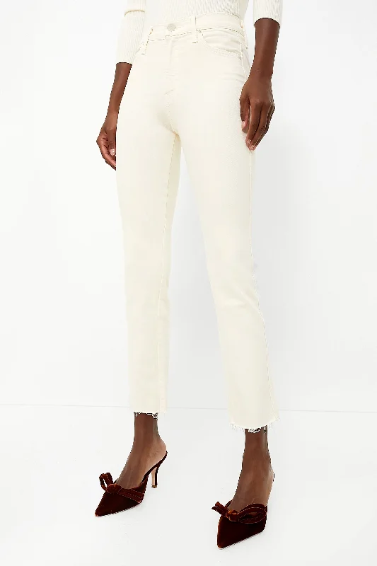 Price Blitz Eggnog High Waisted Rascal Ankle Fray