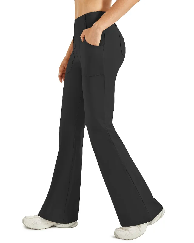 Season Finale Sale Fleece Lined High-Waist Work Flare Pants