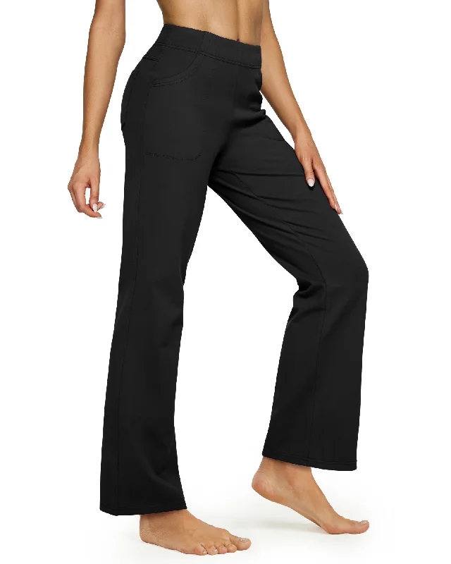 Referral Discount Fleece Lined High-Waist Flare Work Pants