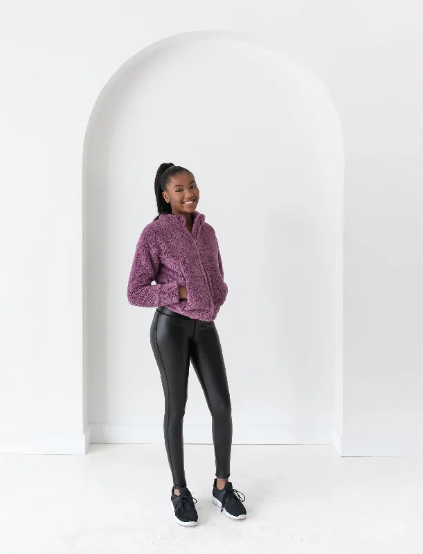 Discount Mania GIRLS LEATHER LIKE LEGGING