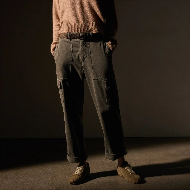 Clearance Event Herringbone Utility Pant - Army Green Pigment
