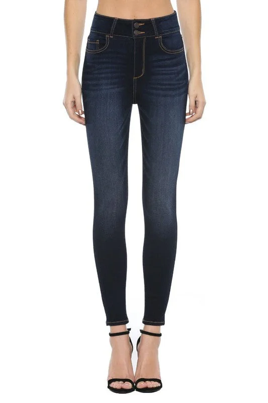 Buy More, Save More High Rise 2 Button Denim Skinnies -CELLO / SALE