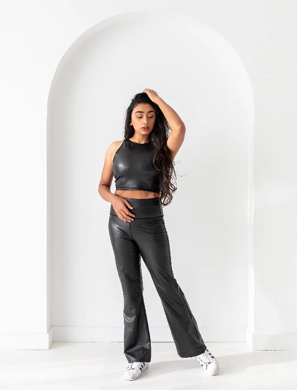 Special Savings LADIES VEGAN LEATHER FLARED LEGGING
