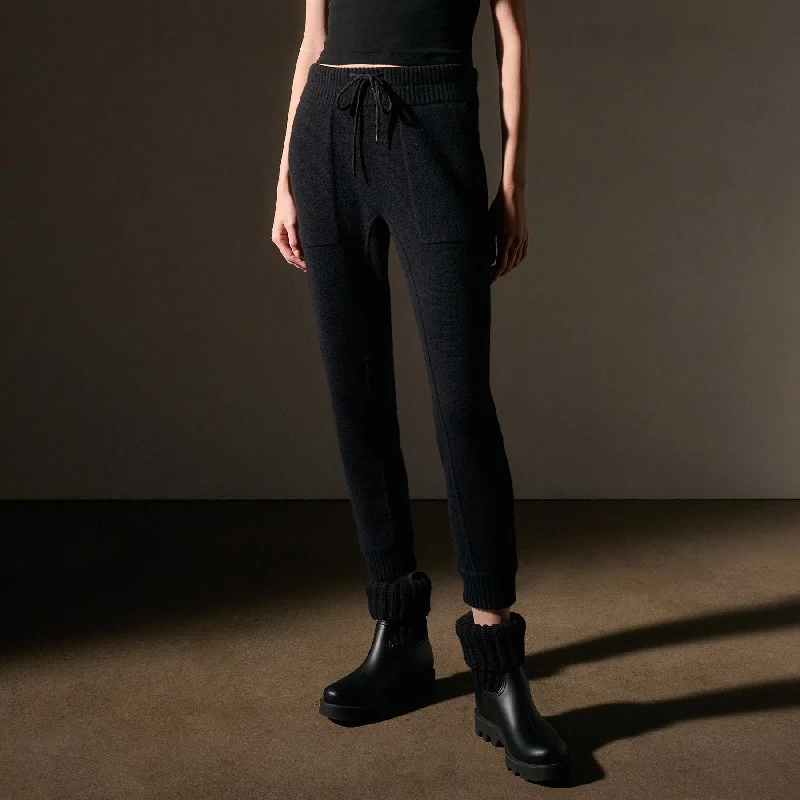 Online Exclusive Recycled Cashmere Casual Pant - Black