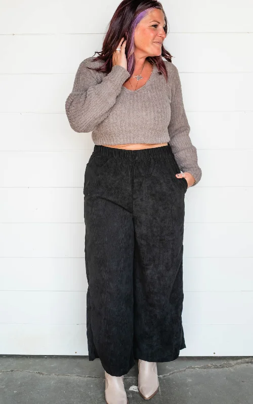 Final Markdown Wide Leg Corduroy Pants - Final Sale