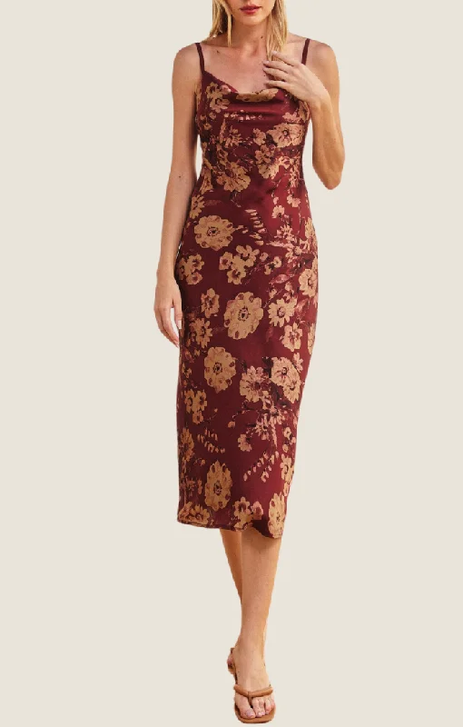 Reduced Prices Acacia Bronzed Merlot Floral Dress