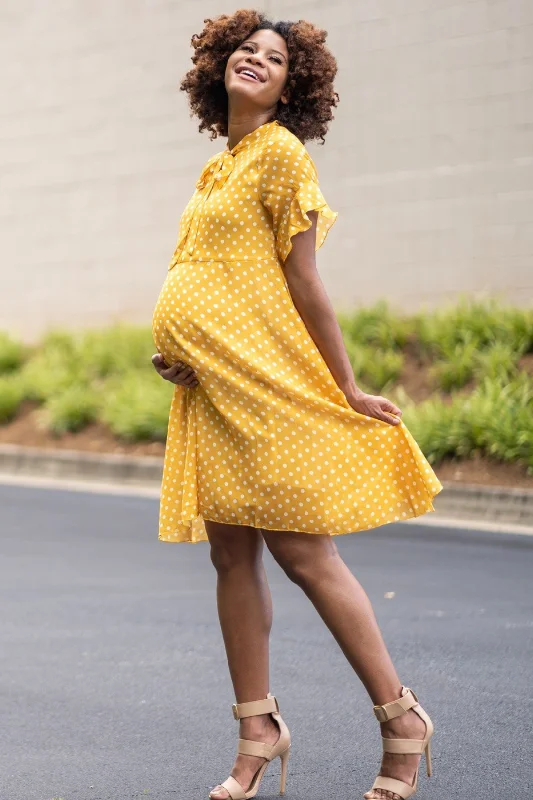 Today's Special Dot You Mama Dress - Yellow - FINAL SALE